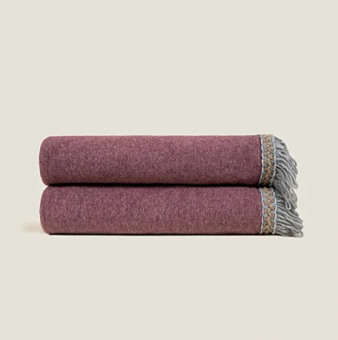 Плед "Frati SOFT BAMBOO GRANATA" с тесьмой Rousseau гранатовый 160*200
