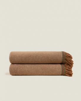 Плед "Frati SOFT BAMBOO BISCOTTO" с тесьмой Coco желто-коричневый 160*200