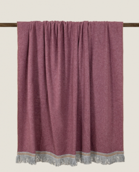 Плед "Frati SOFT BAMBOO GRANATA" с тесьмой Rousseau гранатовый 160*200