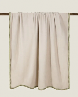 Плед "Frati SOFT BAMBOO NOCCIOLA" с тесьмой Coco бежевый 160*200
