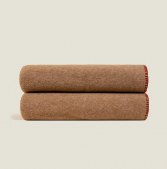 Плед "Frati SOFT BAMBOO BISCOTTO" желто-коричневый 160*200