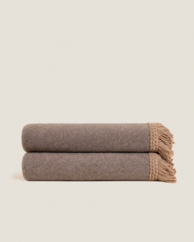 Плед "Frati SOFT BAMBOO TORTORA" с тесьмой Matisse коричневый 160*200