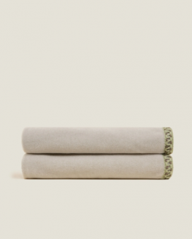 Плед "Frati SOFT BAMBOO NOCCIOLA" с тесьмой Coco бежевый 160*200